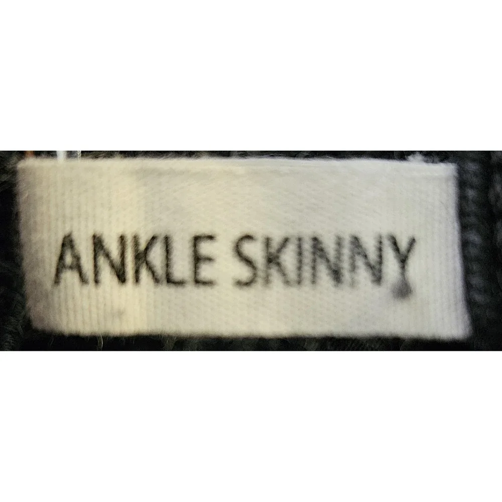 Rag & Bone Ankle Skinny Jeans Size 25 Black Raw Distressed Hem Stretch (24x25)